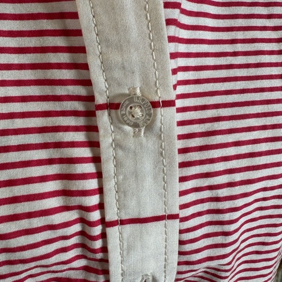 US POLO Red and White Stripes Button Down Shirt / Tunic - Picture 5 of 11